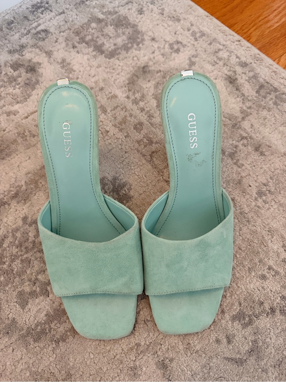 GUESS Mint Green Slide Mules